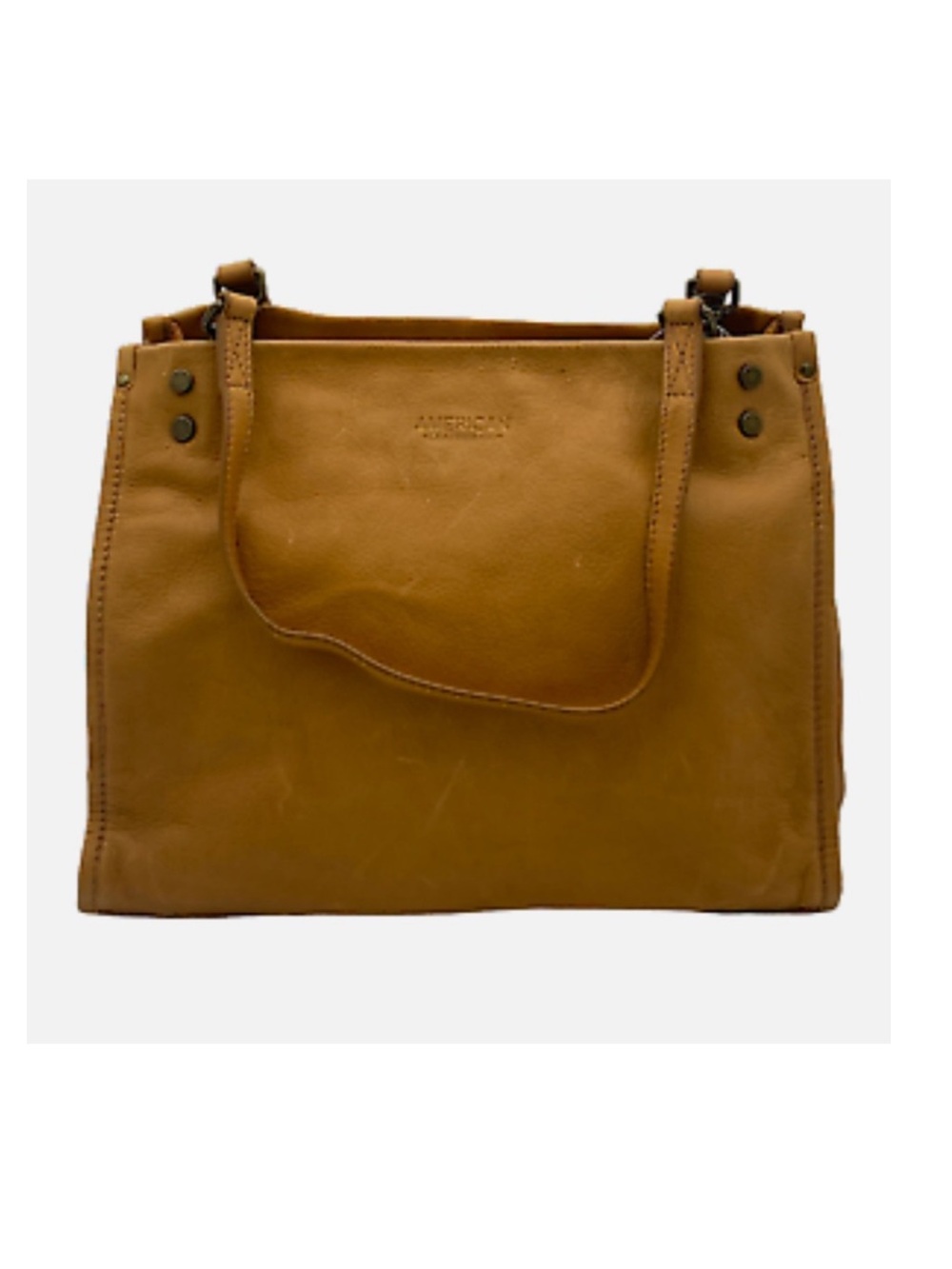 AMERICAN LEATHER LENOX TRIPLE ENTRY SATCHEL